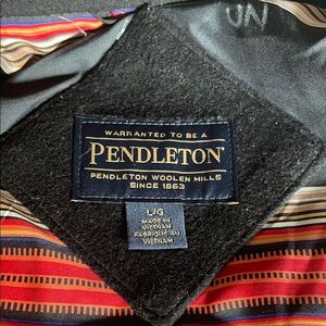 Pendleton Wool Blend Coat with Bold Striped Lining